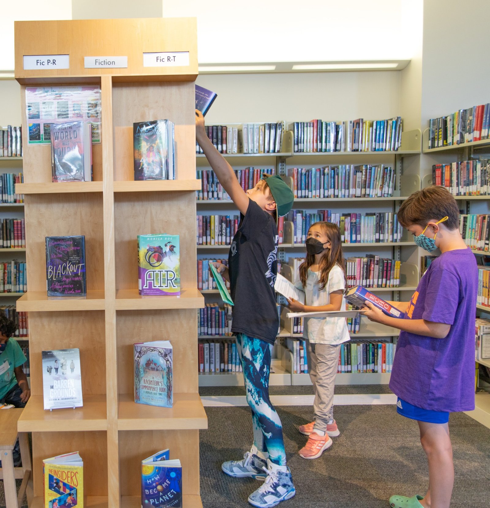 students in avis library